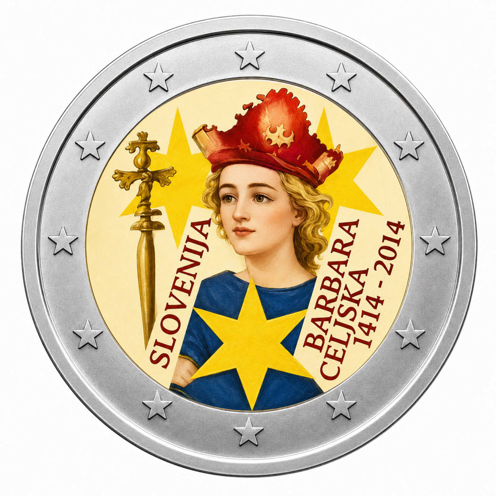 2 Euros Barbara of Celje (Coloured)